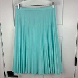 Alfred Dunner Women's Aqua Pleated Skirt Knee Elastic Waist Length Size 14  f